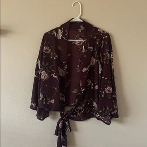 Burgundy floral top